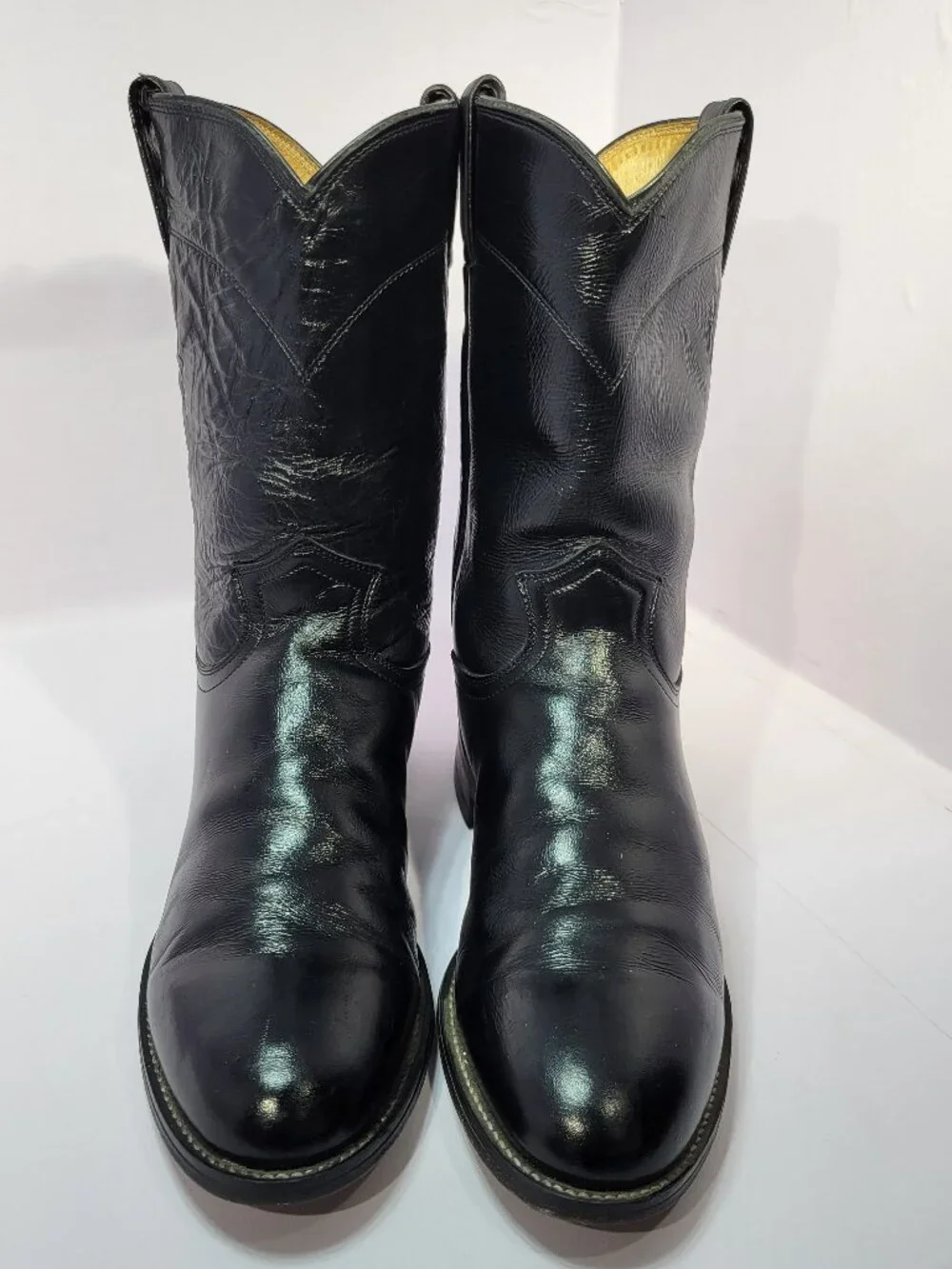 Justin Jackson Classic Men's Size 8.5D Black Leather Western Roper Boots 3133